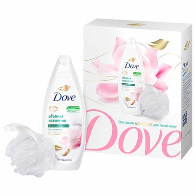 Подарочный набор DOVE «Фисташковый крем»: крем-гель для душа 250 мл + мочалка для тела