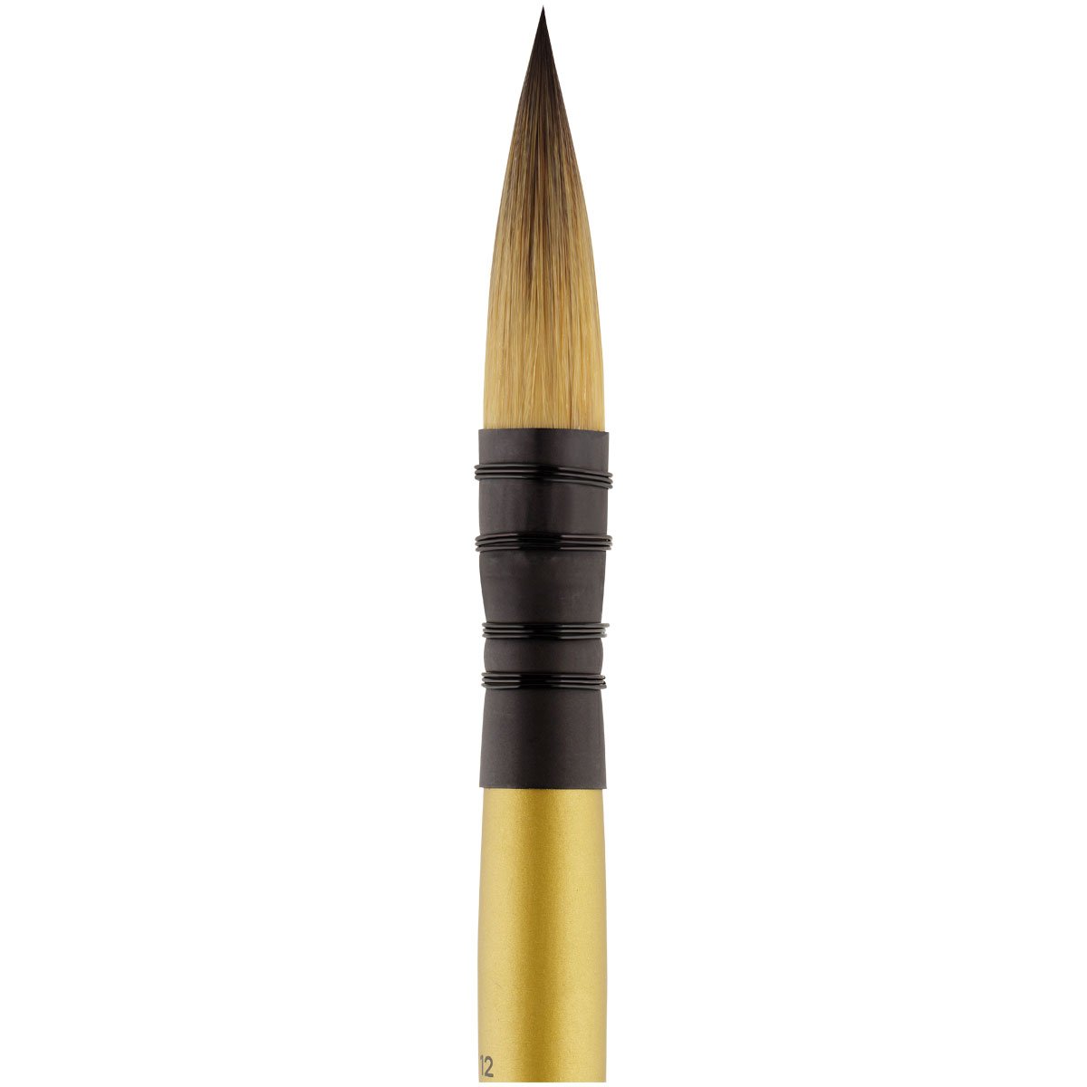 Кисть художественная синтетика Гамма «GOLD BRUSH», круглая №12, французское крепление, короткая ручка