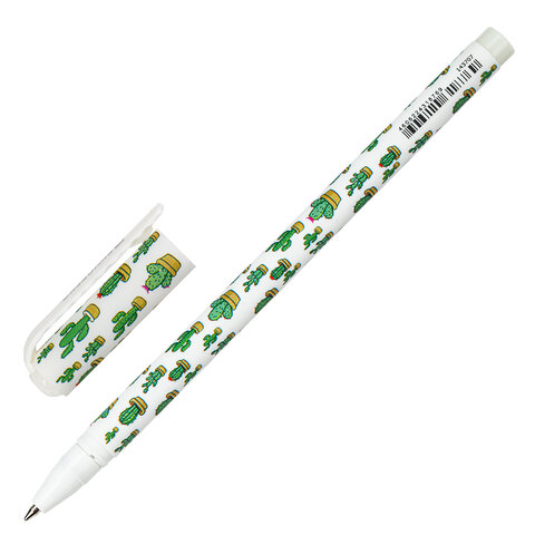 Ручка шариковая BRAUBERG SOFT TOUCH STICK «CACTUS», СИНЯЯ, мягкое покрытие, узел 0.7 мм