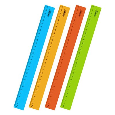 Линейка пластиковая 30 см ПИФАГОР, неоновая, ассорти