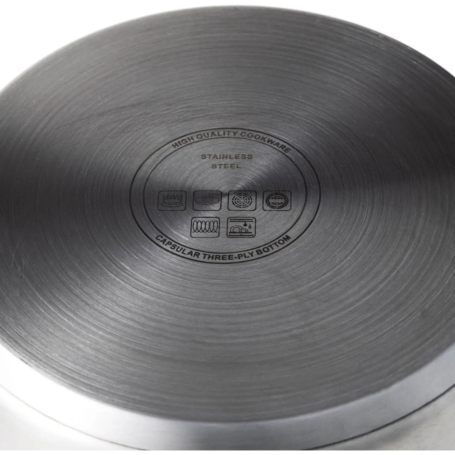 Сотейник 4л, нерж сталь, тройное дно, d=215, h=128, сдвумя ручками, индукция