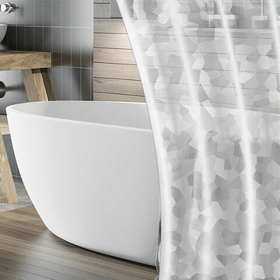 Штора для ванной комнаты CRYSTAL WALL с 3D эффектом водонепроницаемая180×180смLAIMA HOME