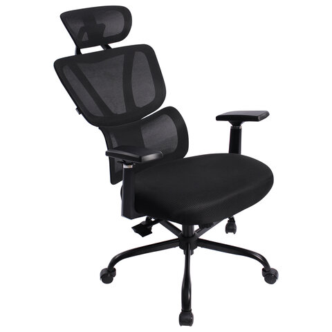 Кресло BRABIX PREMIUM «Fargo ER-710», синхромеханизм, 3D подлокотники, сетка/ткань TW, черное