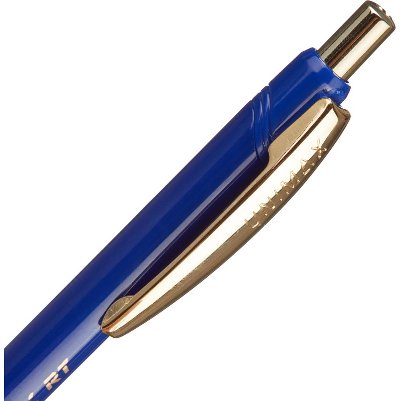 Ручка шариковая масляная автоматическая Unimax Top Tek RT Gold DC синяя (толщина линии 0.8 мм)