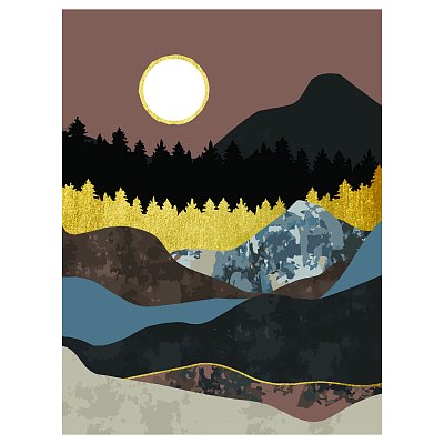 Картина по номерам на холсте ТРИ СОВЫ «Золото гор», 30×40, с поталью, акриловыми красками и кистями