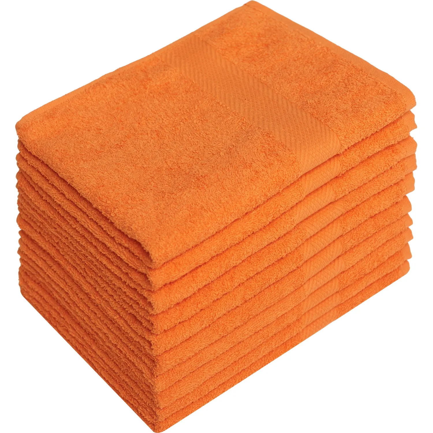 Набор полотенец махровых 10 штук в упаковке 50x90 см 440 г/кв.м оранжевые