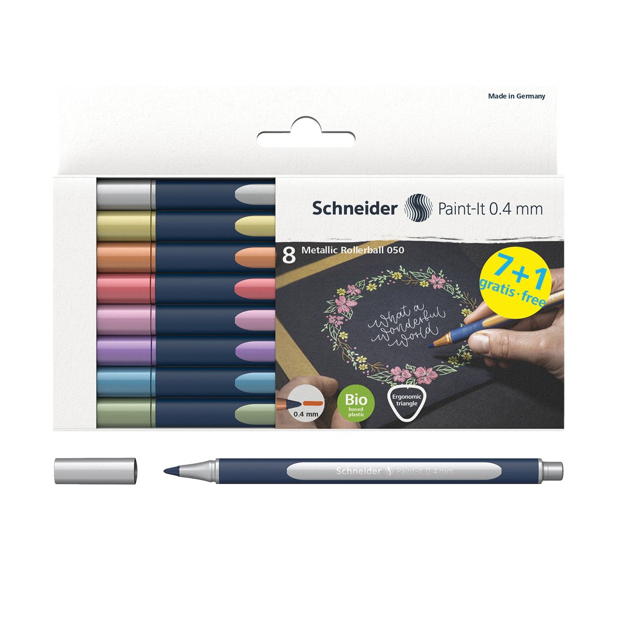 превью Набор ручек-роллеров Schneider «Paint-It 050» 08цв., металлик, 0.4мм, европодвес