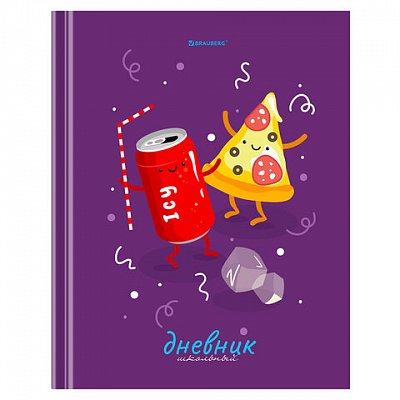 Дневник 1-11 класс 40 л., твердый, BRAUBERG, глянцевая ламинация, «Funny Food»