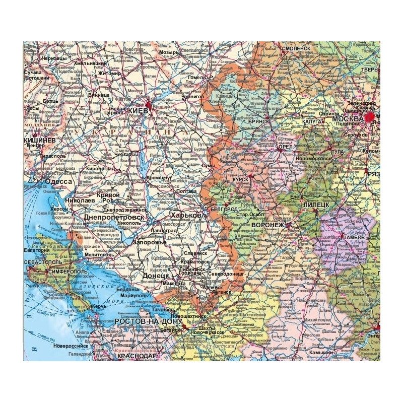 РФ политико-административная 1:5,5 млн., на отвесах