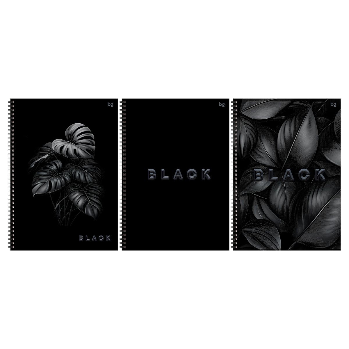 превью Тетрадь 96л., А4, клетка, на гребне BG «Just black», soft-touch ламинация, выб. лак