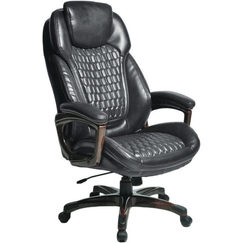 превью Кресло для руководителя Easy Chair 645 TR черное (рециклированная кожа/пластик)