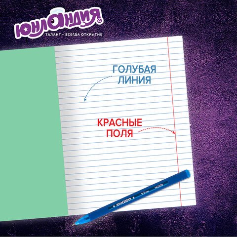 Тетради ДЭК 12 л. КОМПЛЕКТ 20 шт. с ЗЕЛЁНОЙ обложкой, ЮНЛАНДИЯ, линия