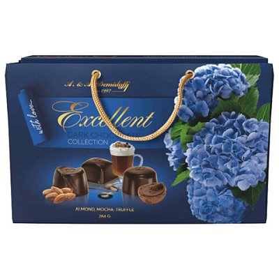 Конфеты шоколадные A&A DEMIDOFF с начинками трюфельный кремминдальный креммокко 284 г