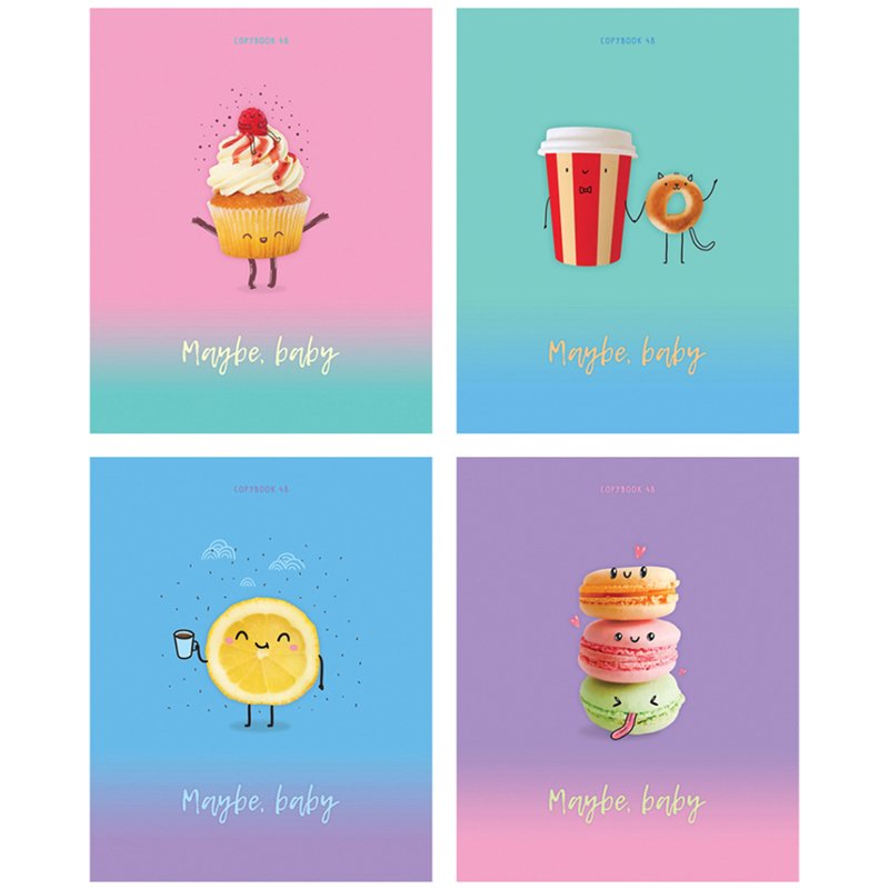 превью Тетрадь 48л., А5, клетка BG «Maybe baby», ламинация soft-touch