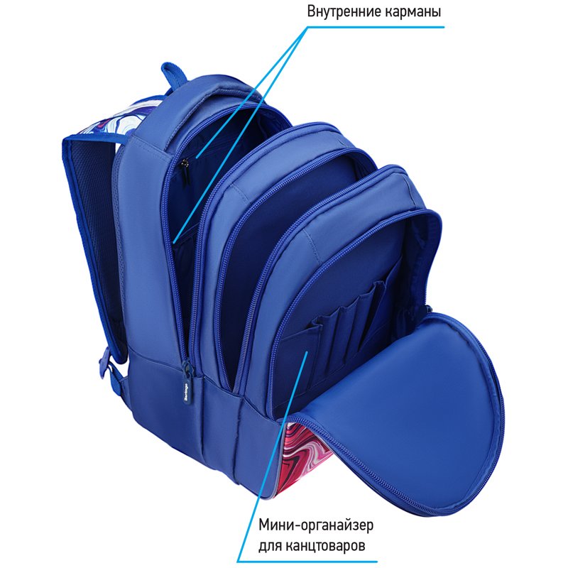 Рюкзак Berlingo inStyle «Liquid Wave» 41×27×20см, 3 отделения, 1 карман, эргономичная спинка
