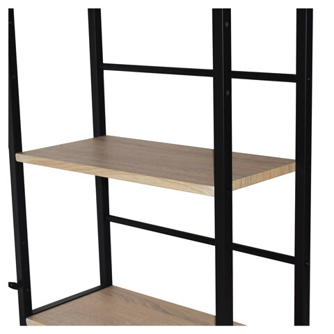 Стол на металлокаркасе BRABIX «LOFT CD-005»,1200×520х1200 мм, 3 полки, цвет дуб натуральный