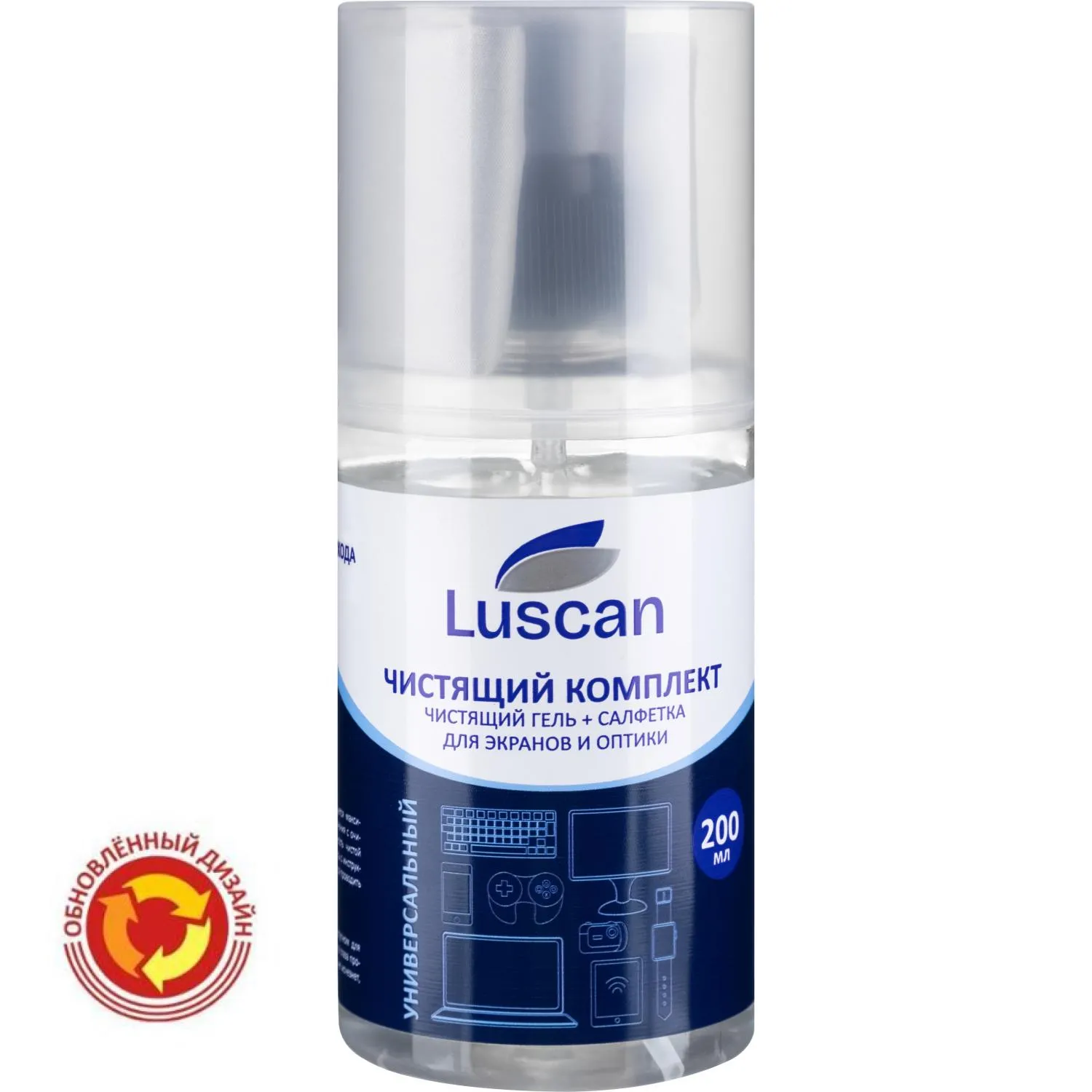 превью Гель для чистки мониторов и оптики Luscan (200 мл + салфетка из микрофибры)