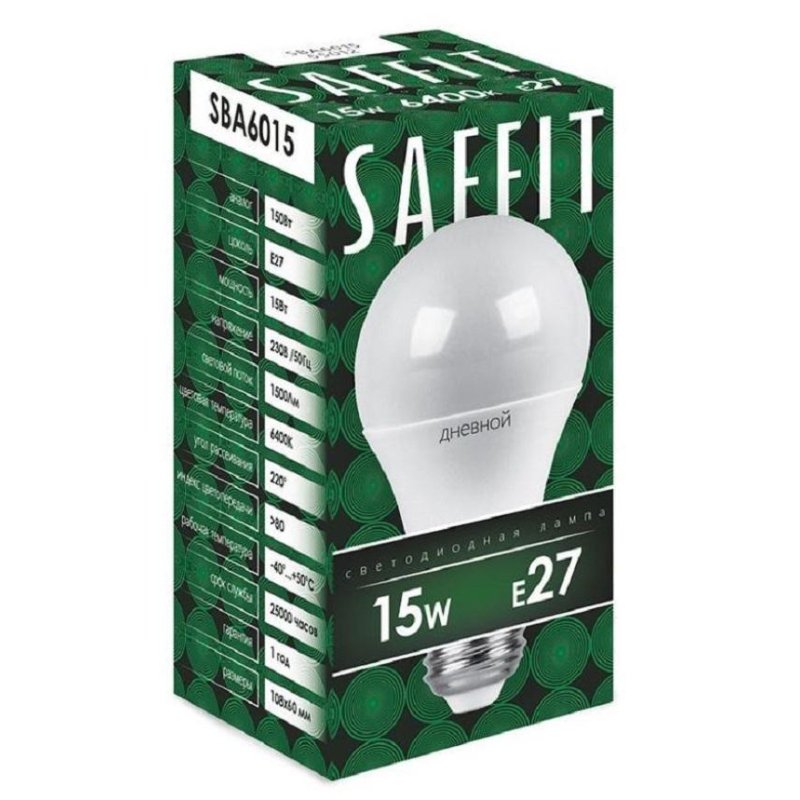 превью Лампа светодиодная Saffit 15 Вт E27 грушевидная 6400 К