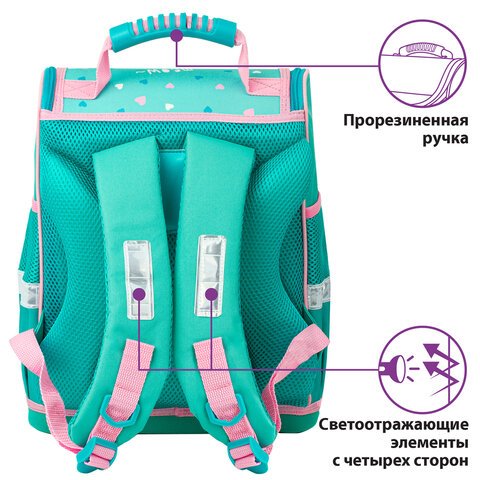 Ранец ЮНЛАНДИЯ «WISE» для начальной школыSoft paws37×29х15 см229946