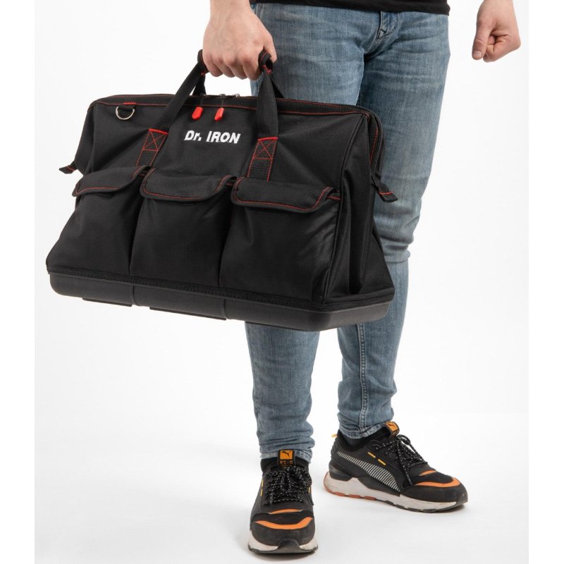 Сумка для инструмента с пластиковым дном с ремнем 51×26х39 Dr. IRON (DR1029)