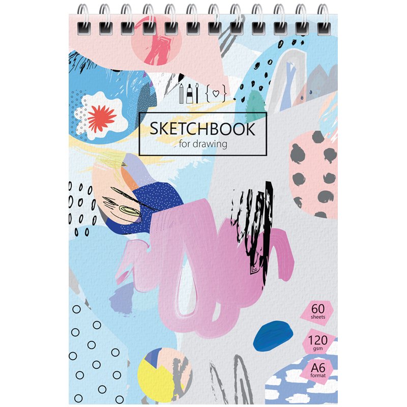 Скетчбук-блокнот 60л. А6 на гребне ArtSpace «Imagination», 120г/м2