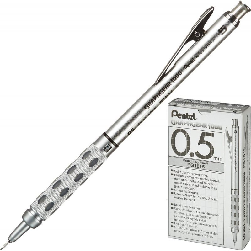 Карандаш механический Pentel PG1015 0.5 мм с ластиком