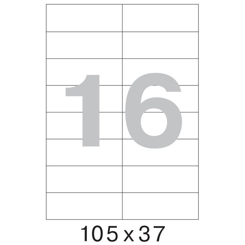 превью Этикетки самоклеящиеся Office Label белые 105×37 мм (16 штук на листе А4, 100 листов в упаковке)
