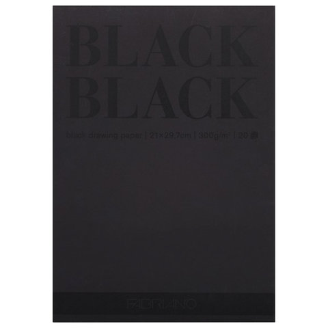 превью Альбом для зарисовок FABRIANO «BlackBlack» черная бумага, 20 л., 300 г/м2, А4, 210×297 мм