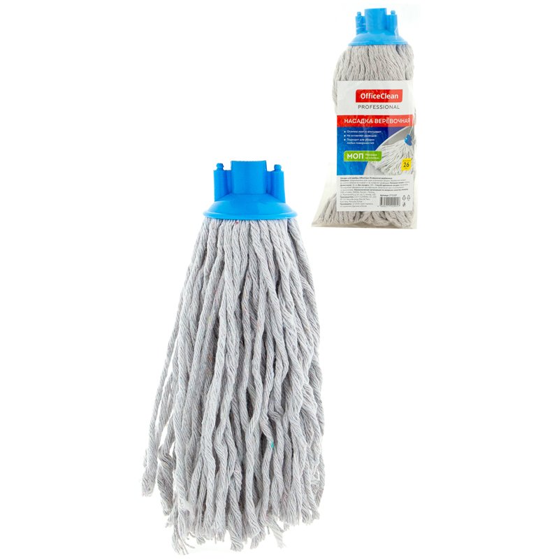 превью Насадка МОП для швабры OfficeClean Professional веревочная, хлопок, ворс 26см, 180г
