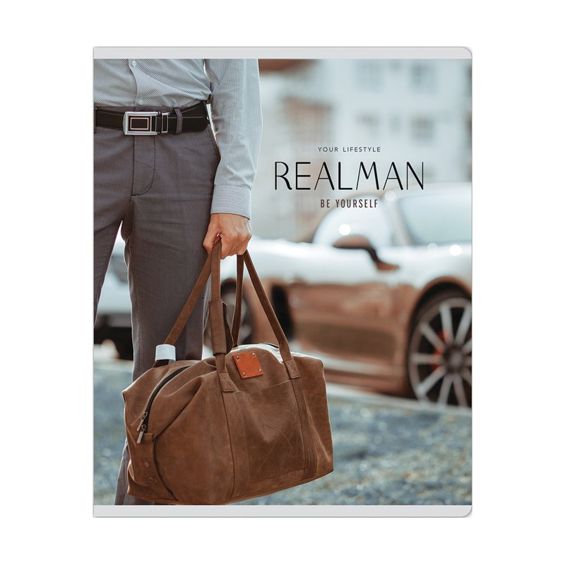 Тетрадь 48л., А5, клетка Greenwich Line «Realman», глянцевая ламинация, 70г/м2