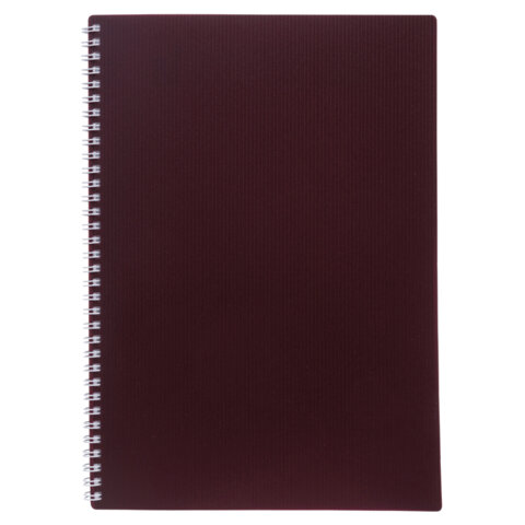 превью Тетрадь обложка пластик, А4, 80 л., гребень, клетка, HATBER, «VELVET» Бордо, 081564