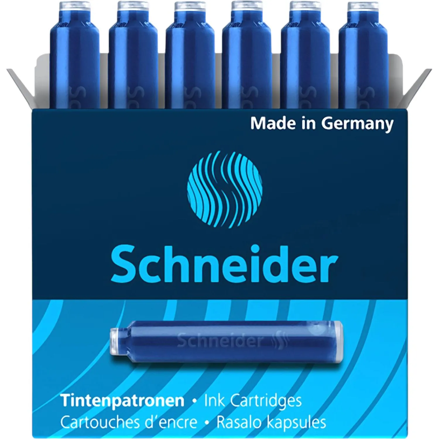 превью Картриджи чернильные для перьевой ручки Schneider синие (6 штук в упаковке)