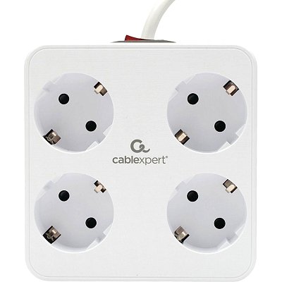 Сетевой фильтр Cablexpert Plate 4р/2м, 10А, 2xUSB, белый(PLT-4-C2U2-W-2)