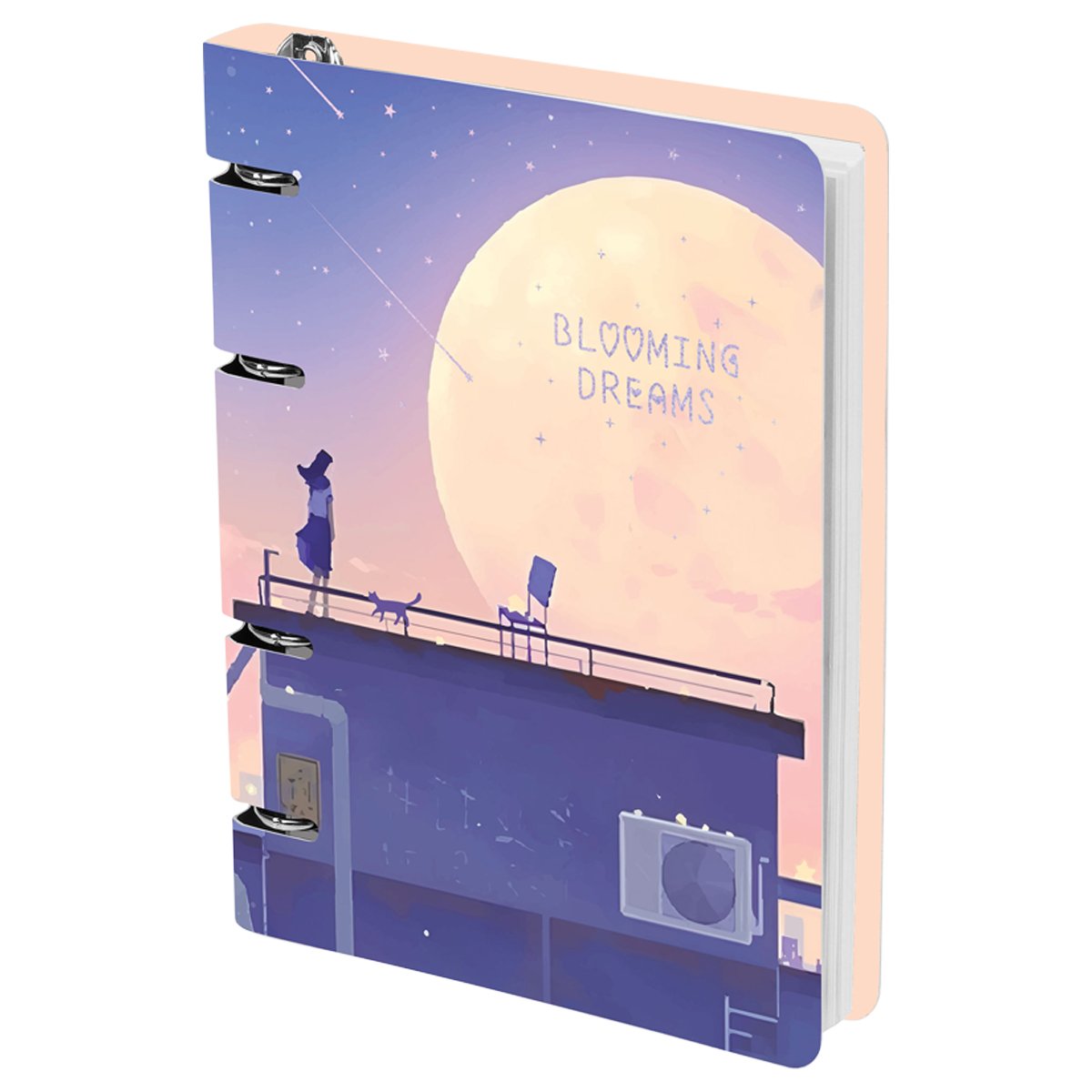 Тетрадь на кольцах А5, 100л., MESHU «Blooming dreams», картон, матовая ламинация, тиснение фольгой