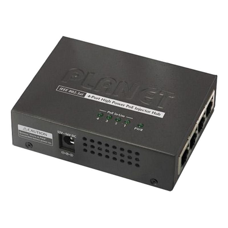 Инжектор Planet 4-Port 802.3at 30W High PoE Injector Hub, 120W (HPOE-460)