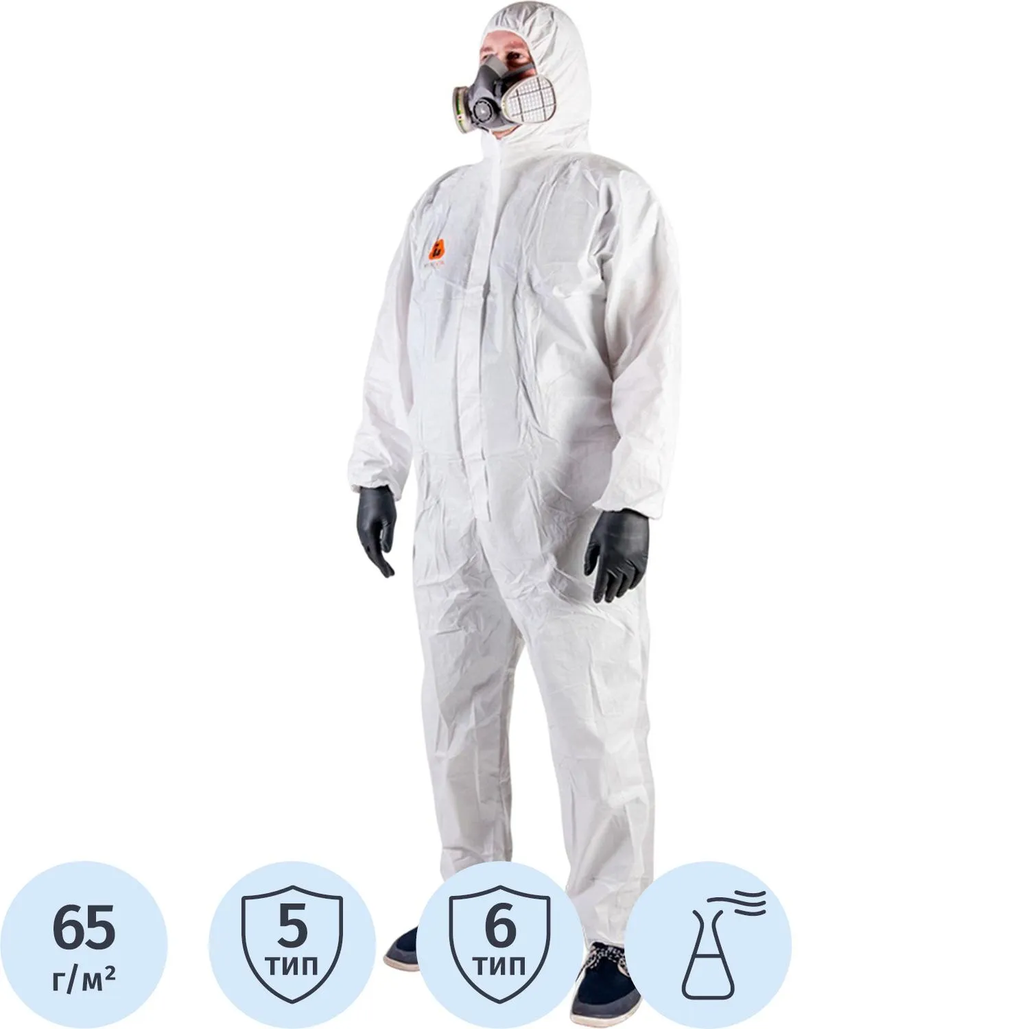 Комбинезон одноразовый с капюшоном Jeta Safety JPC65 ElementComfort белый 65г/кв.м 65г/кв.м (размер XXL)