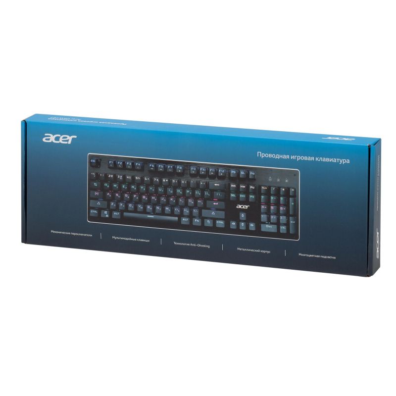 Клавиатура Acer OKW127 механическая черный USB for gamer LED (ZL. KBDEE.00H)