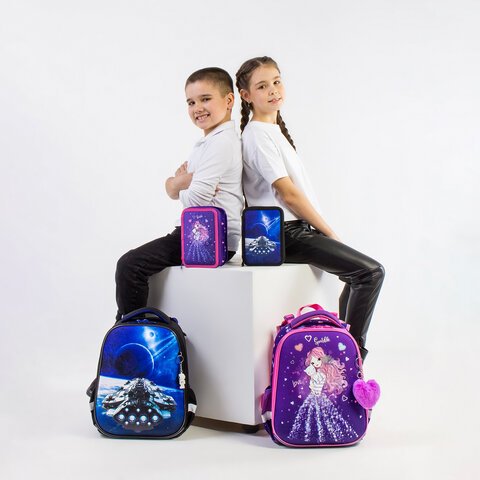 Ранец BRAUBERG PREMIUM, 2 отделения, с брелком, «Spaceship», 38×29х16 см
