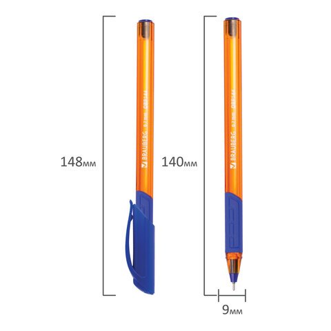 Ручка шариковая масляная BRAUBERG «Extra Glide GT Tone Orange», СИНЯЯ, узел 0.7 мм, линия письма 0.35 мм