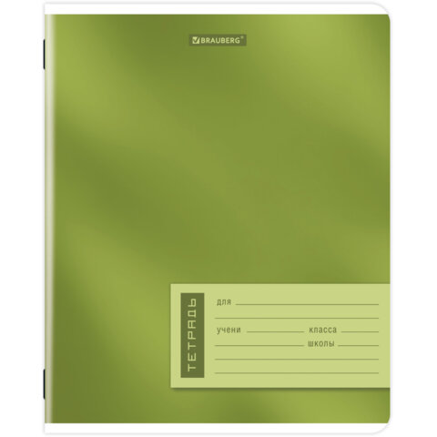 Тетрадь 18 л. BRAUBERG клетка, обложка картон, ONE COLOUR