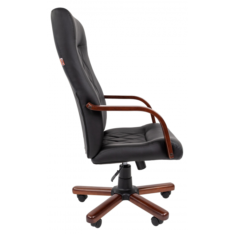 Кресло для руководителя Easy Chair 430 черное (искусственная кожа/массив дерева/металл)