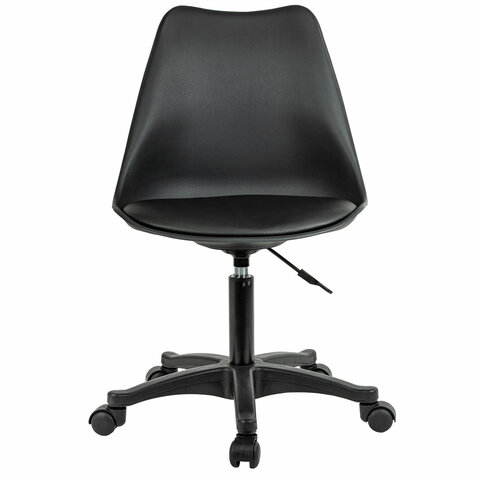 Кресло стул BRABIX «Eames MG-310 PL», пластик черный, экокожа черная