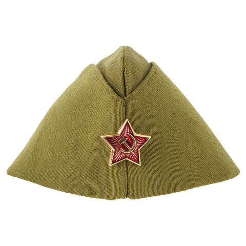 превью Пилотка Военная однослойная, металлическая красная звезда, размер универсальный, 51-56