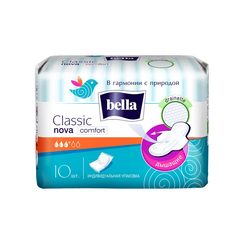 превью Прокладки женские гигиенические Bella Classic Nova Сomfort 10 штук в упаковке