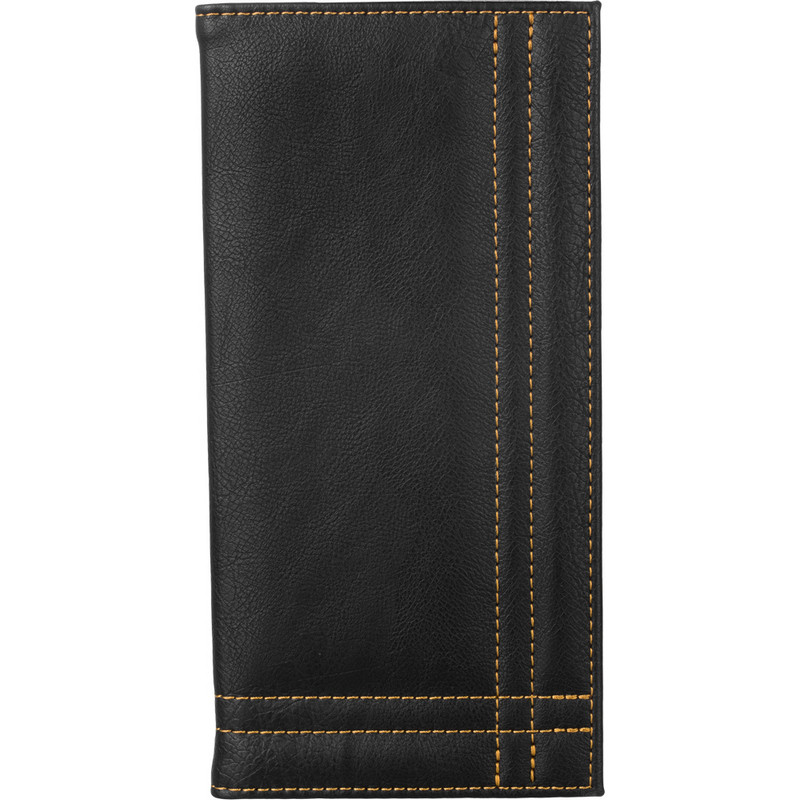 Папка для счета с отстрочкой черная (110×230 мм, искусственная кожа)