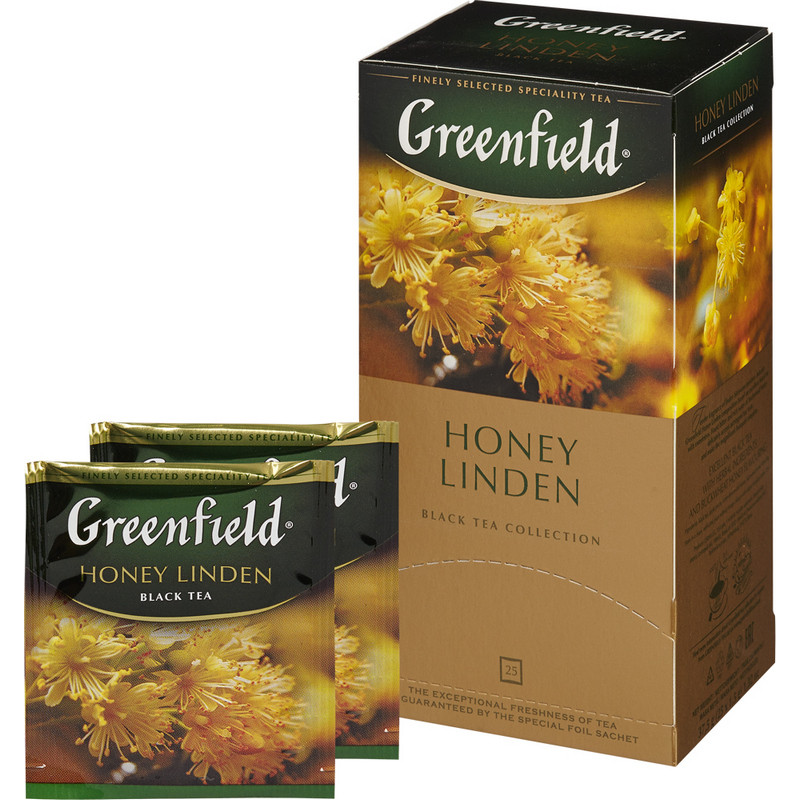 превью Чай Greenfield Honey Linden черный с добавками 25пак*1.5г