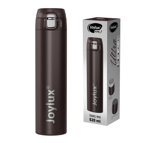 превью Термокружка 520 мл JOYLUX (ДЖОЙЛЮКС) ULTRA BROWN, нержавеющая сталь SUS304, коричневый матовый