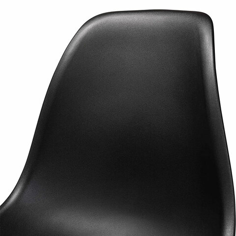 Стулья BRABIX «Eames CF-010», КОМПЛЕКТ 4 шт., пластик черный, опоры дерево/металл, 532631