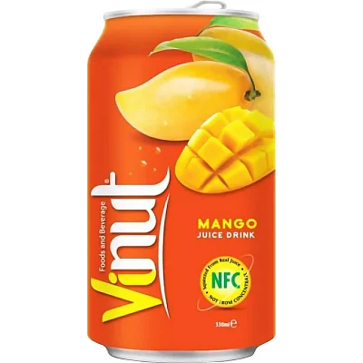 Напиток Vinut Mango Juice, сокосодержащий, негаз ж/б 0.33л