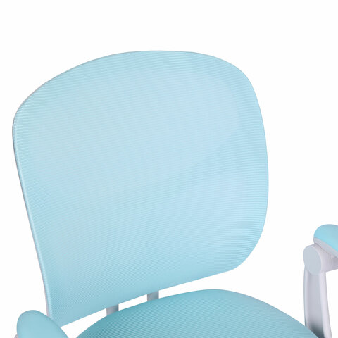 Кресло детское с подставкой для ног BRABIX «Toy MG-205», сетка/ткань TW, голубое